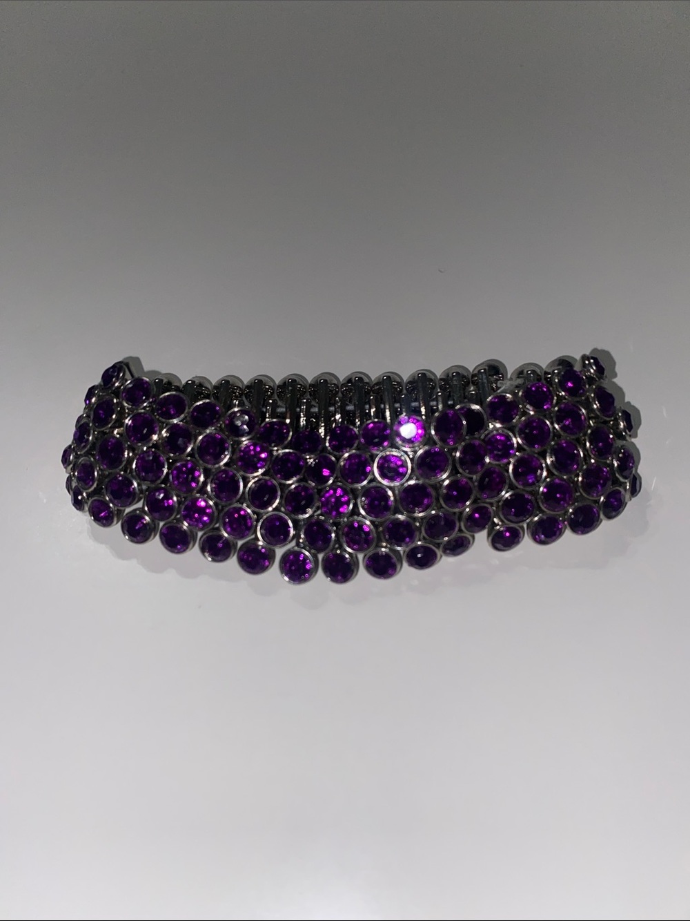 Large Purple Crystal Stretch Bracelet